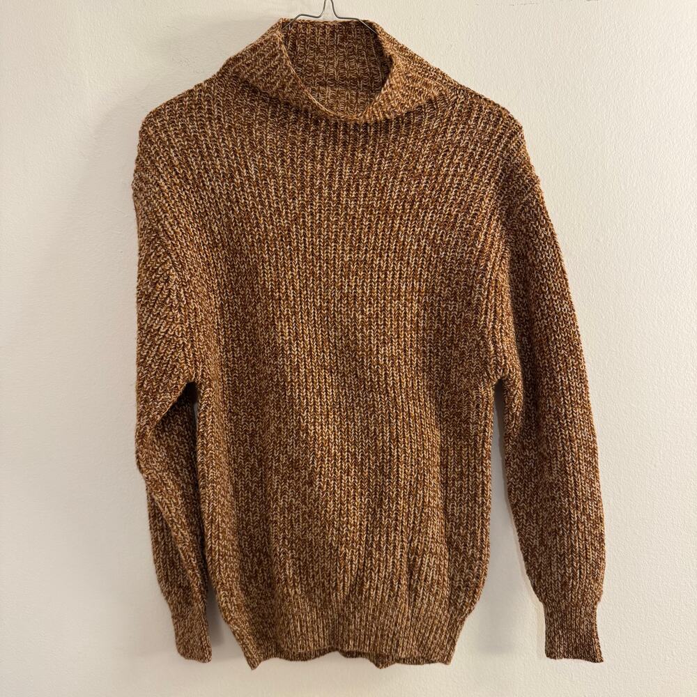 Aritzia Wilfred Montpellier Sweater XXS Brown Wool Blend Chunky Knit Turtleneck